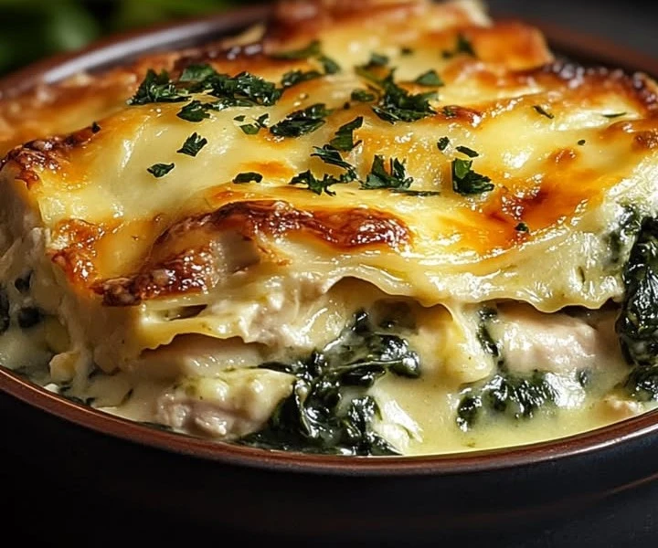 Lasaña de Pollo y Espinaca